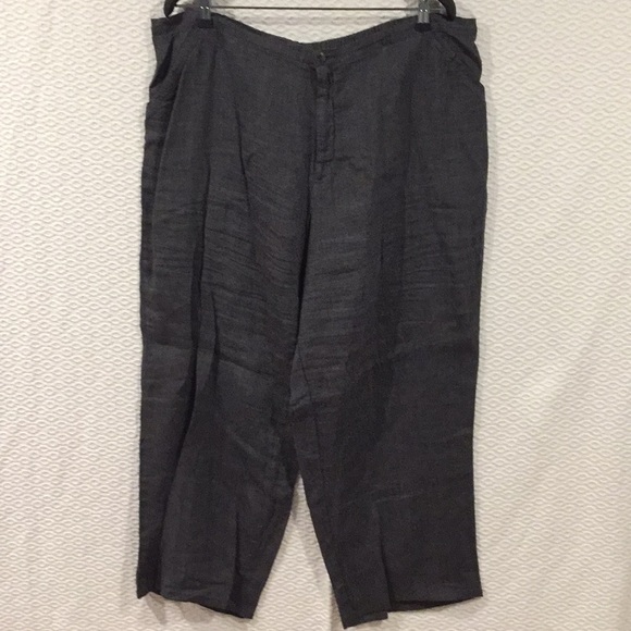Flax Pants - Flax Linen Dark Gray Pants NWOT 2x